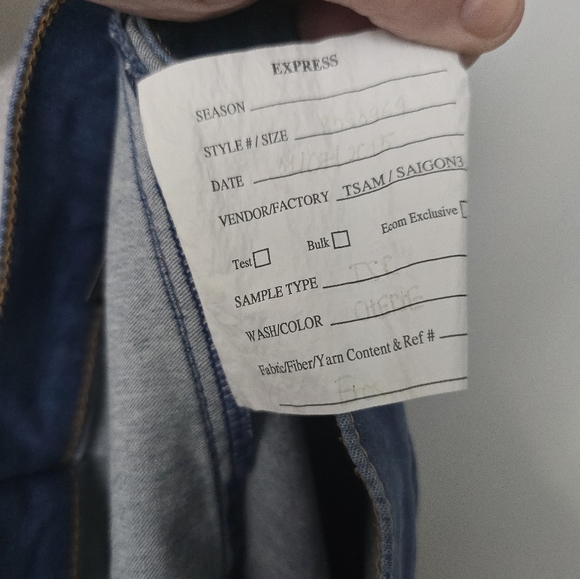 Express Jeans Criss Cross Tie Front Blue Denim Skirt Size 6 Sample Y2k Style - Picture 8 of 11